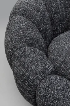 Fashion KARE Design Fotel obrotowy do salonu tkanina melanżowa czarna 94x66 cm - KARE