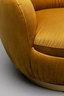 Hot KARE Design Fotel obrotowy do salonu w kolorze żółtym 88x90 cm - KARE