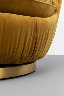 Hot KARE Design Fotel obrotowy do salonu w kolorze żółtym 88x90 cm - KARE