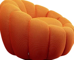 Clearance KARE Design Fotel obrotowy do salonu nowoczesny pomarańczowy 94x66 cm - KARE