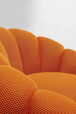 Clearance KARE Design Fotel obrotowy do salonu nowoczesny pomarańczowy 94x66 cm - KARE