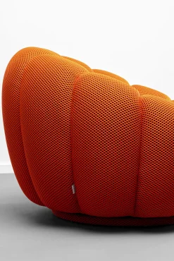 Clearance KARE Design Fotel obrotowy do salonu nowoczesny pomarańczowy 94x66 cm - KARE