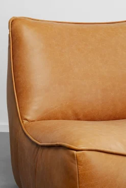 New KARE Design Fotel obrotowy ekskluzywny brązowy skóra naturalna 91x85 cm - KARE