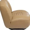New KARE Design Fotel obrotowy jasnobrązowy skóra semianilinowa podstawa czarna 79x74 cm - KARE