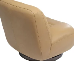 New KARE Design Fotel obrotowy jasnobrązowy skóra semianilinowa podstawa czarna 79x74 cm - KARE