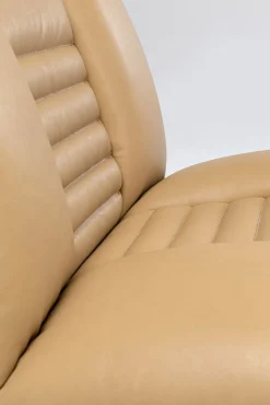 New KARE Design Fotel obrotowy jasnobrązowy skóra semianilinowa podstawa czarna 79x74 cm - KARE