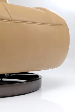 New KARE Design Fotel obrotowy jasnobrązowy skóra semianilinowa podstawa czarna 79x74 cm - KARE