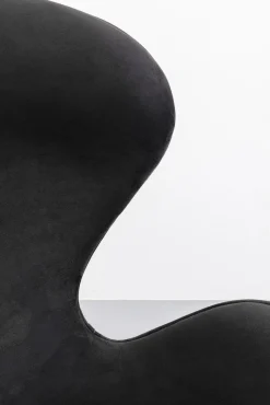 New KARE Design Fotel obrotowy loft aluminium kolor gunmetal i czarna tapicerka 82x106 cm - KARE