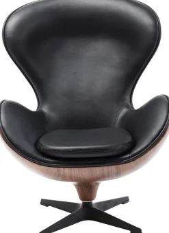 Clearance KARE Design Fotel obrotowy Loung 43x114 cm czarno-orzechowy - KARE