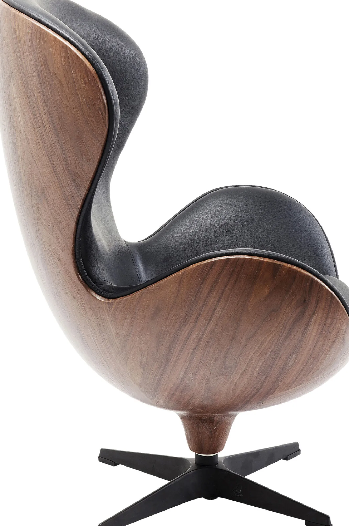 Clearance KARE Design Fotel obrotowy Loung 43x114 cm czarno-orzechowy - KARE