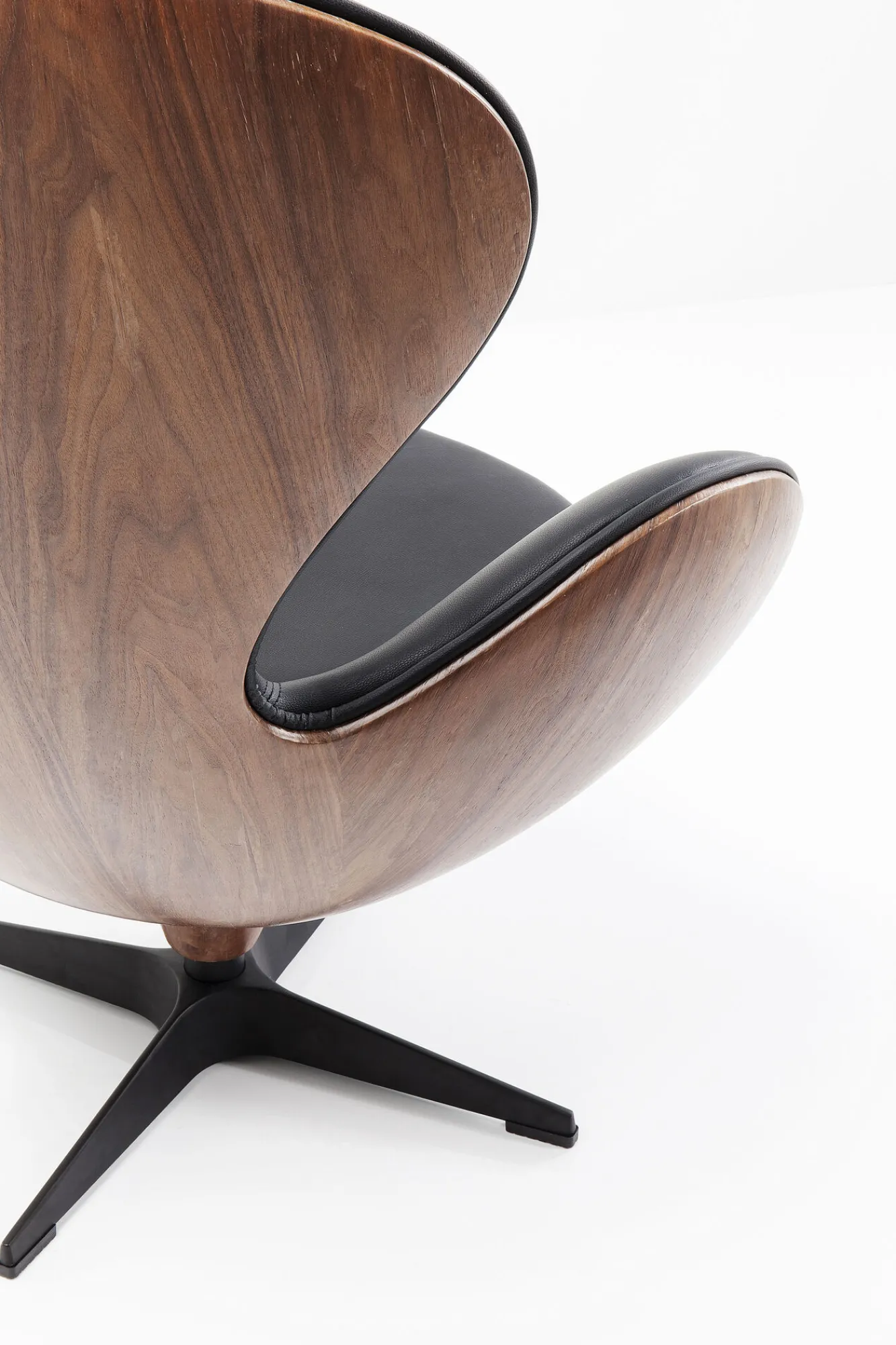 Clearance KARE Design Fotel obrotowy Loung 43x114 cm czarno-orzechowy - KARE