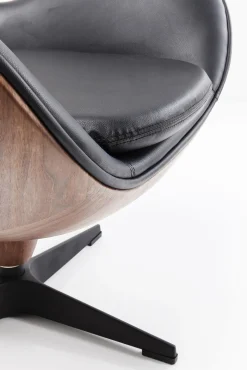 Clearance KARE Design Fotel obrotowy Loung 43x114 cm czarno-orzechowy - KARE