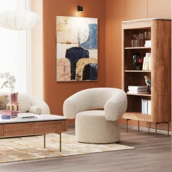 Fashion KARE Design Fotel obrotowy Maye 76x86 cm kremowy - KARE