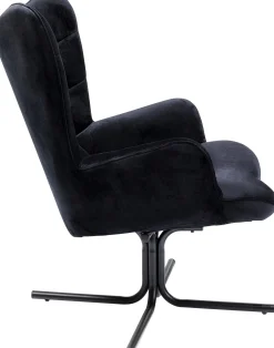 Best KARE Design Fotel obrotowy Oscar Velvet 82x95 cm czarny - KARE