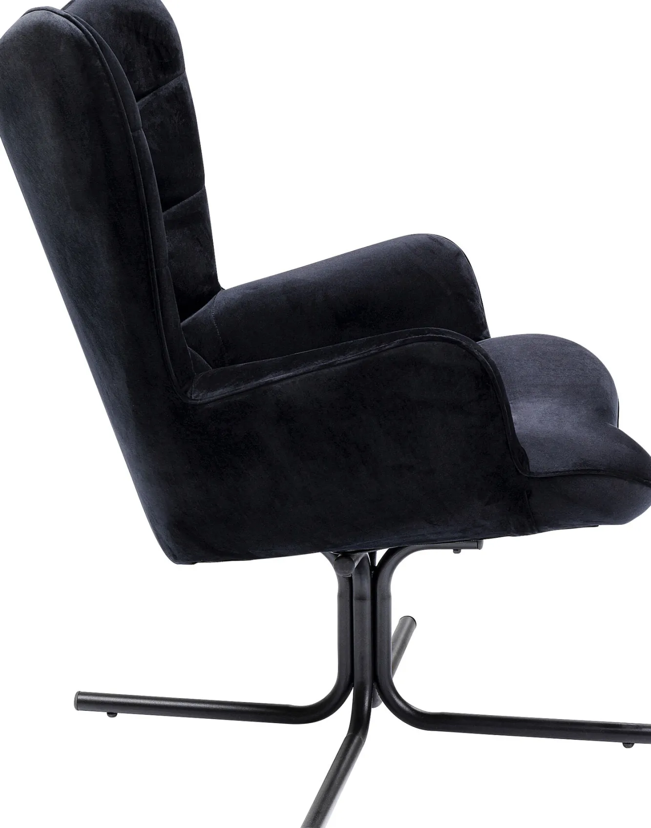 Best KARE Design Fotel obrotowy Oscar Velvet 82x95 cm czarny - KARE