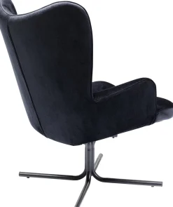 Best KARE Design Fotel obrotowy Oscar Velvet 82x95 cm czarny - KARE