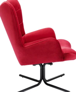 Hot KARE Design Fotel obrotowy Oscar Velvet 82x95 cm czerwony - KARE