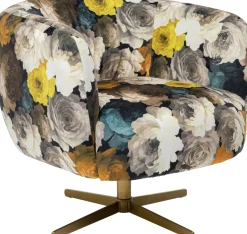 Online KARE Design Fotel obrotowy Peony Yellow 81x70 cm - KARE