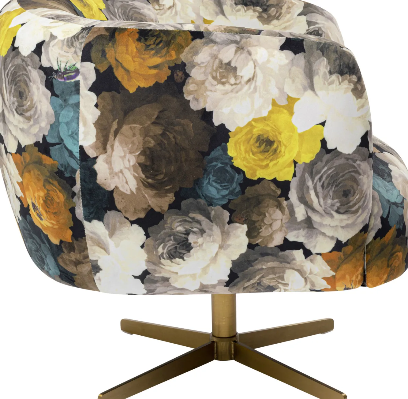 Online KARE Design Fotel obrotowy Peony Yellow 81x70 cm - KARE