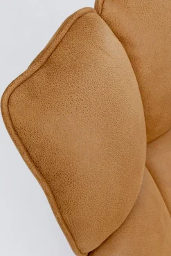 New KARE Design Fotel obrotowy tapicerka brązowa nogi czarne stalowe 68x94 cm - KARE