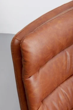 Hot KARE Design Fotel obrotowy tapicerowany brązowa ekoskóra nogi czarne stalowe 75x87 cm - KARE