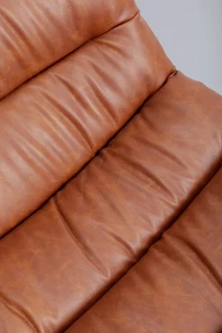 Hot KARE Design Fotel obrotowy tapicerowany brązowa ekoskóra nogi czarne stalowe 75x87 cm - KARE