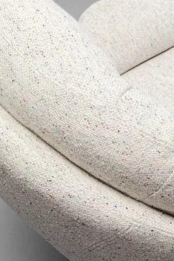 Outlet KARE Design Fotel obrotowy z podnóżkiem tkanina z kolorowymi detalami 81x84 cm - KARE