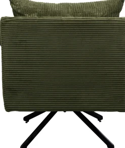 Clearance KARE Design Fotel obrotowy zielony z czarnymi stalowymi nogami 84x71 cm - KARE