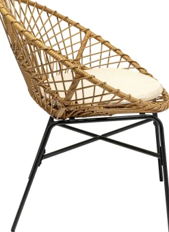 Clearance KARE Design Fotel ogrodowy Bali 75x83 cm naturalny - nogi czarne - KARE