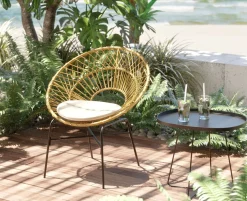 Clearance KARE Design Fotel ogrodowy Bali 75x83 cm naturalny - nogi czarne - KARE