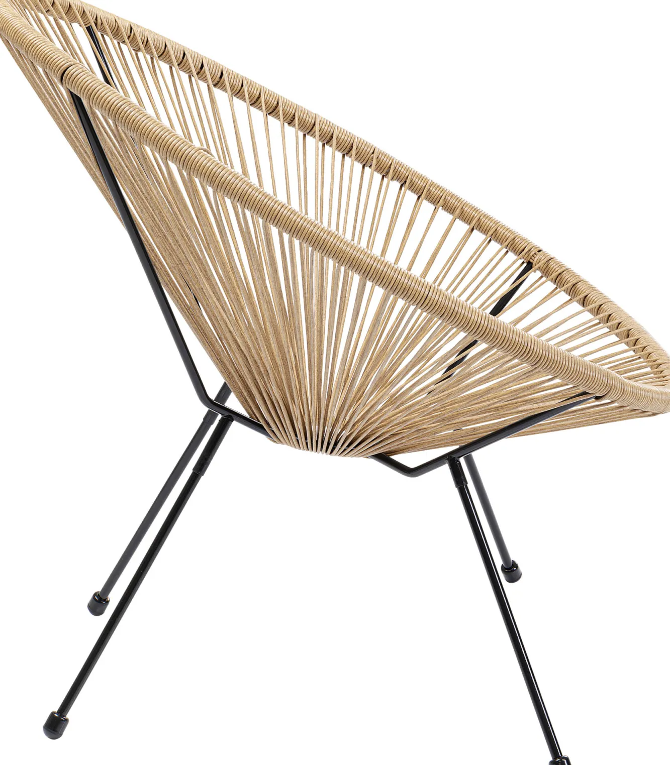 Fashion KARE Design Fotel ogrodowy brązowy nogi metalowe czarne - KARE