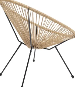 Fashion KARE Design Fotel ogrodowy brązowy nogi metalowe czarne - KARE