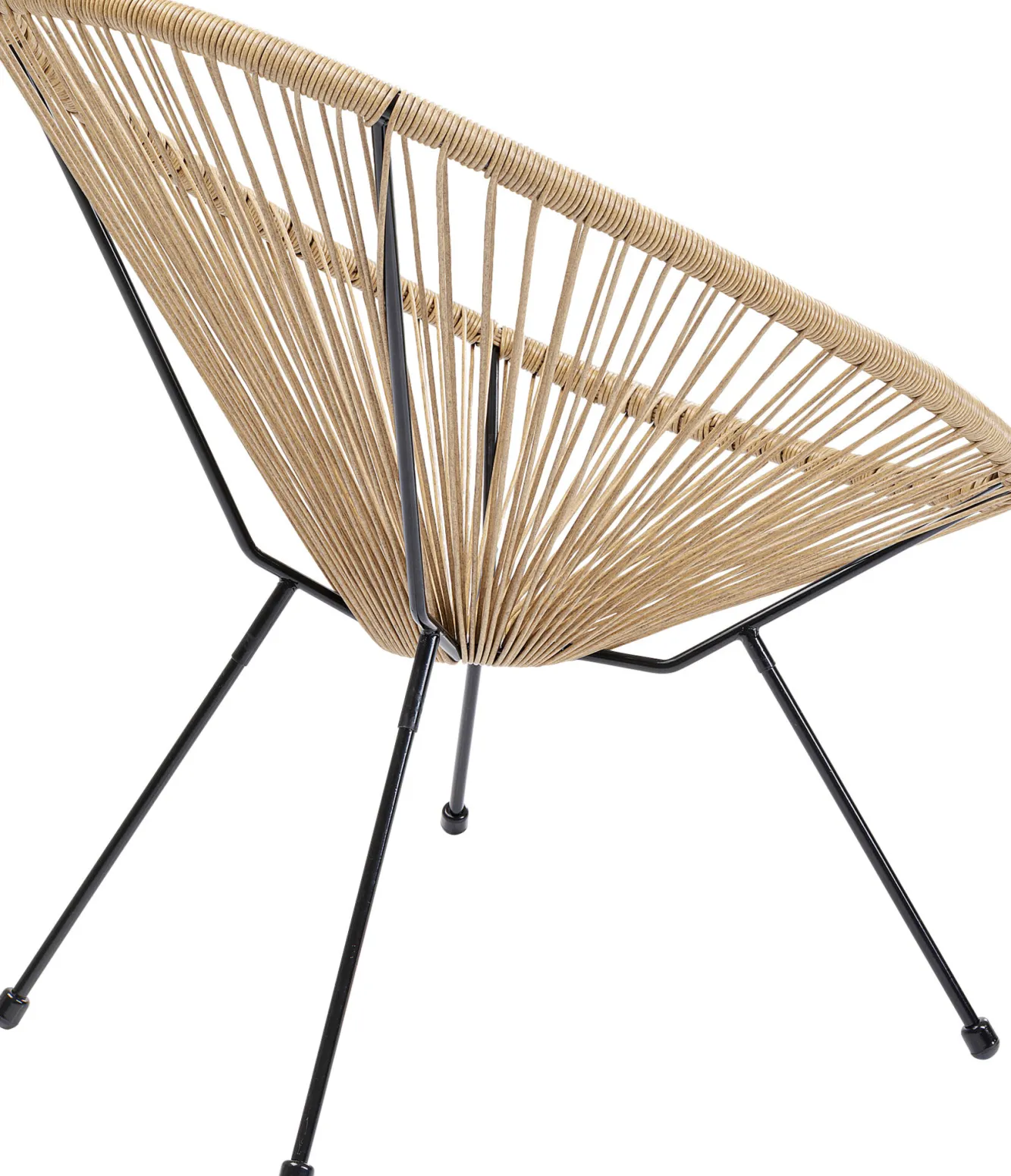 Fashion KARE Design Fotel ogrodowy brązowy nogi metalowe czarne - KARE