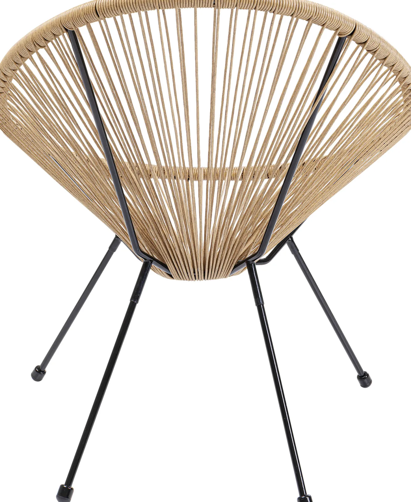 Fashion KARE Design Fotel ogrodowy brązowy nogi metalowe czarne - KARE