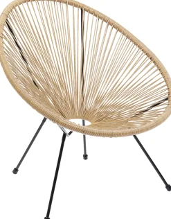 Fashion KARE Design Fotel ogrodowy brązowy nogi metalowe czarne - KARE