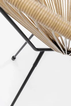 Fashion KARE Design Fotel ogrodowy brązowy nogi metalowe czarne - KARE