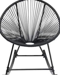 Best KARE Design Fotel ogrodowy bujany czarny nogi stalowe 73x85 cm - KARE