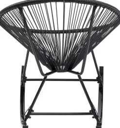 Best KARE Design Fotel ogrodowy bujany czarny nogi stalowe 73x85 cm - KARE