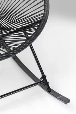 Best KARE Design Fotel ogrodowy bujany czarny nogi stalowe 73x85 cm - KARE