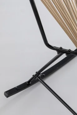 Sale KARE Design Fotel ogrodowy bujany naturalny nogi stalowe czarne 73x85 cm - KARE