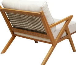 Hot KARE Design Fotel ogrodowy siedzisko kremowe 80x74 cm nogi drewno akacjowe - KARE