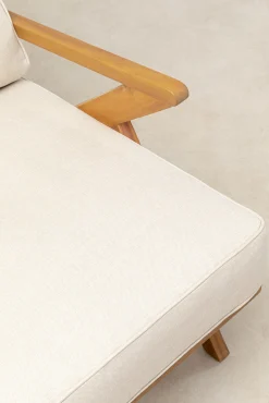 Hot KARE Design Fotel ogrodowy siedzisko kremowe 80x74 cm nogi drewno akacjowe - KARE