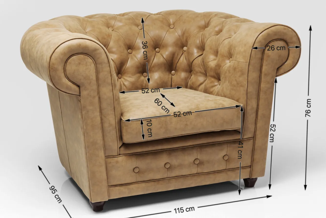 Best KARE Design Fotel Oxford 115x76 cm jasnobrązowy - KARE