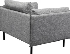 Hot KARE Design Fotel szeroki w kolorze szarym nogi stalowe czarne 126x88 cm - KARE