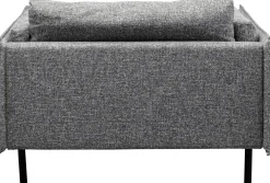 Hot KARE Design Fotel szeroki w kolorze szarym nogi stalowe czarne 126x88 cm - KARE