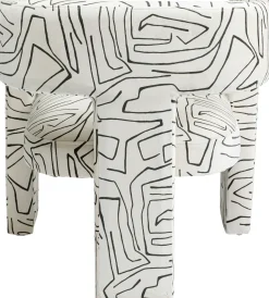 Fashion KARE Design Fotel Tripod 70x71 cm biały - czarne wzory - KARE