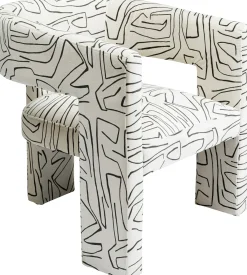 Fashion KARE Design Fotel Tripod 70x71 cm biały - czarne wzory - KARE