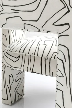 Fashion KARE Design Fotel Tripod 70x71 cm biały - czarne wzory - KARE