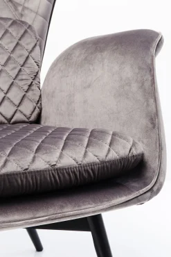 Discount KARE Design Fotel Tudor Velvet 78x100 cm srebrnoszary - KARE