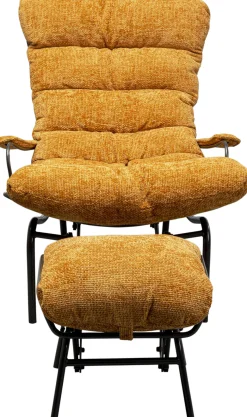 Online KARE Design Fotel żółty z podnóżkiem funkcja bujania nogi czarne - KARE